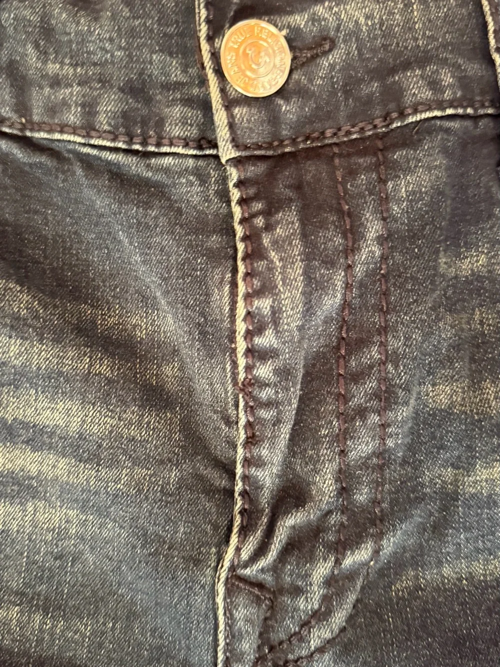 True Religion Dark Wash Geno Relaxed Slim Jeans, NWT Sz 38